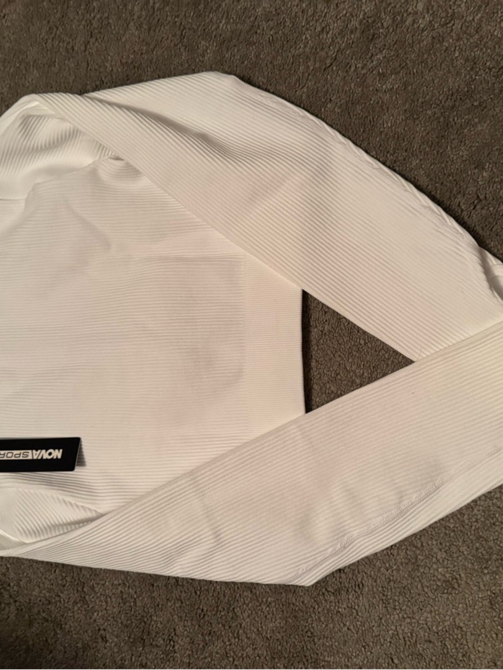 Cropped Zip-Front Ribbed Jacket - White - Picture 3 of 3